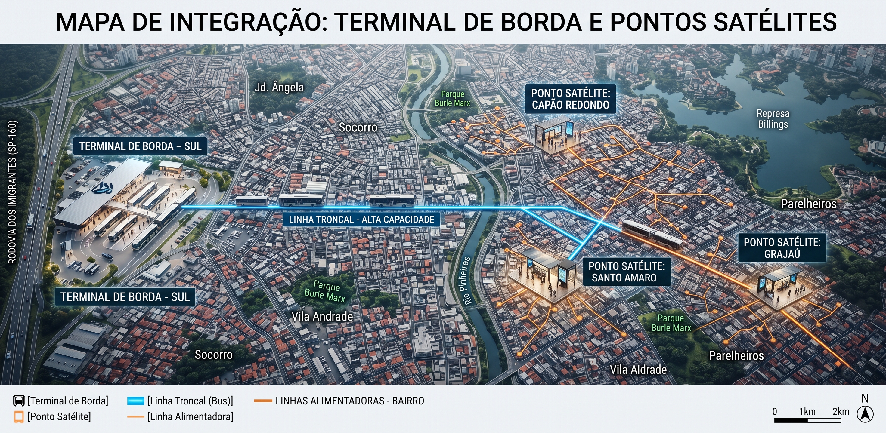 Mapa conceitual da malha territorial